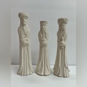 3 WISE MEN ~ WHITE CERAMIC 8" TALL